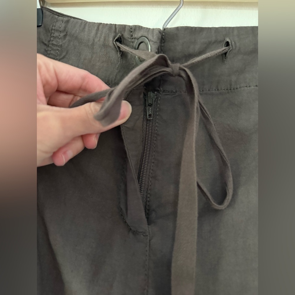 Eileen Fisher Brown Tan Linen Blend Cargo Pants Joggers size 4 EUC - Picture 4 of 9